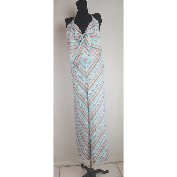 Unique Vintage Jumpsuit Womens 3X Striped beachy Wide leg funky cropped Summer - Picture 3 of 13